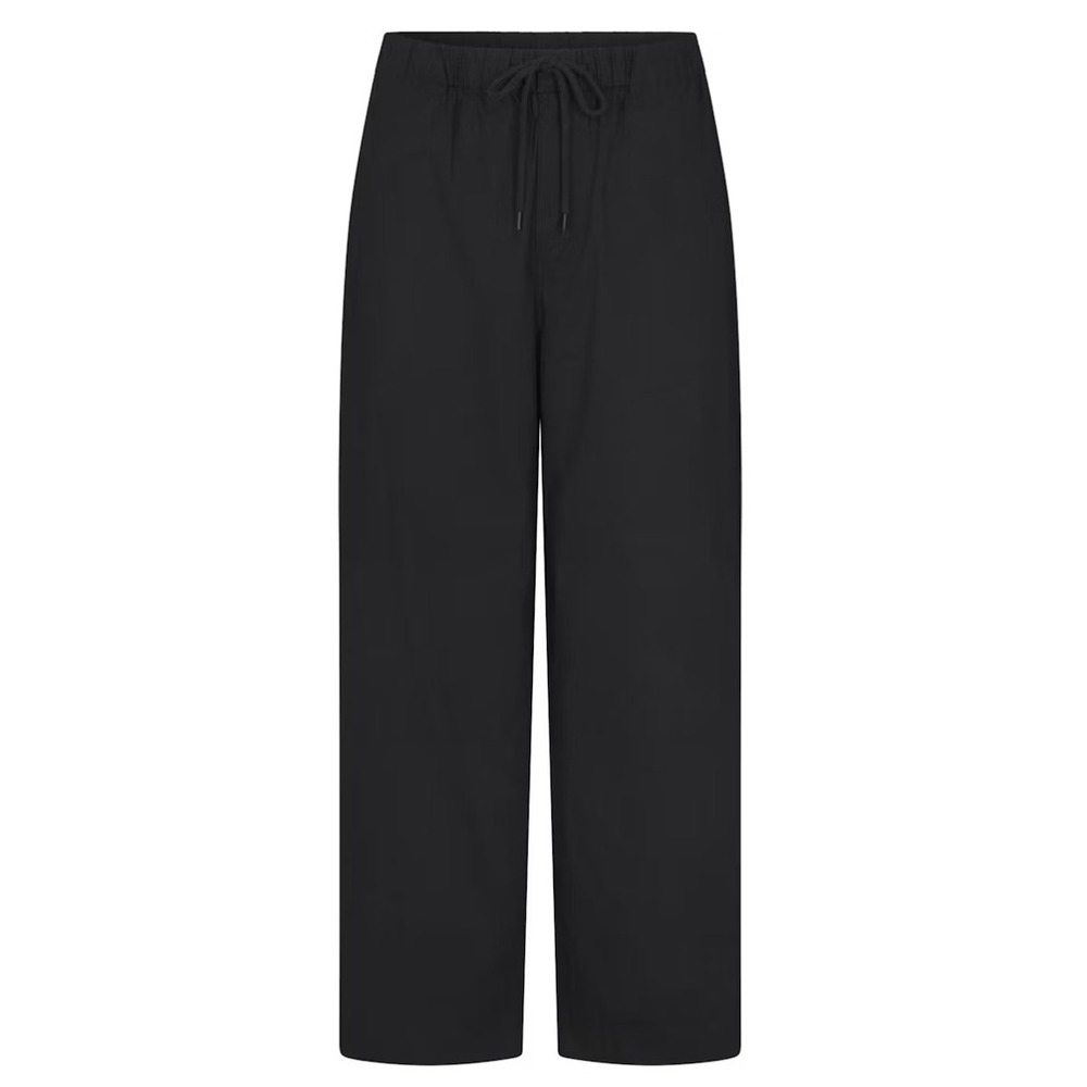 Skims Woven Cotton Oversized Drawstring Pant Onyx Black Small BT-PNT-11683W